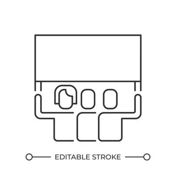 Protesting people linear icon 스톡 일러스트
