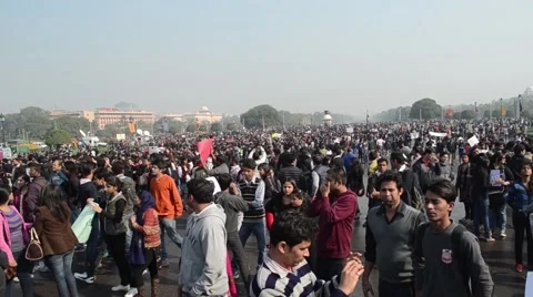 Protesting people walking through city Stock Footage 68402480