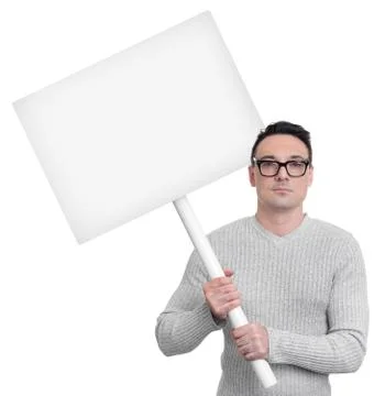 Protesting person with picket sign Stock Photos