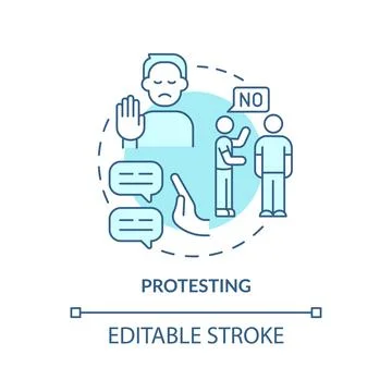 Protesting turquoise concept icon 스톡 일러스트