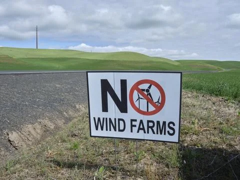 Protesting wind farms in eastern Washington. Stock Photos
