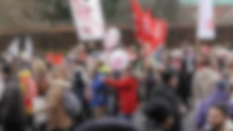 Protest,March, Protestors,Blurred as a background for Commercial Use. Stock Footage 87125698