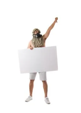 Protestor isolated in white Stock Photos
