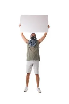 Protestor isolated in white Stock Photos