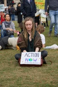 Protestor At Rally Foto stock