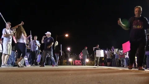 Protestors Divided Low Angle Stock Footage 72291343