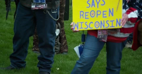 Protestors gather to demand the re-opening of the state during COVID-19 Видео 131304674