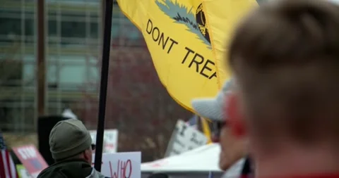 Protestors gather to demand the re-opening of the state during COVID-19 Video stock 131315255