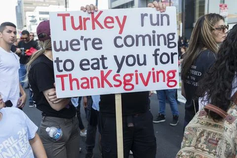 Protestors gather in front of the Turkish Consulate in Los Angeles Stock Photos