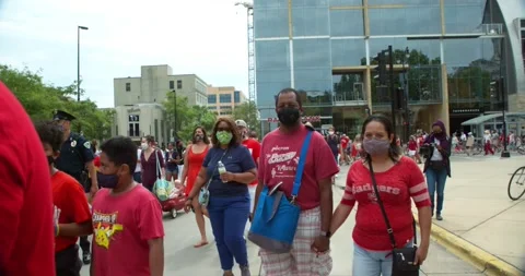 Protestors gather to a peaceful protest Unity March for Black Lives Matter Stock-Footage 138043180
