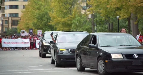 Protestors gather to a peaceful protest Unity March for Black Lives Matter Stock-Footage 138043347