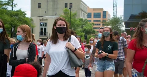 Protestors gather to a peaceful protest Unity March for Black Lives Matter Stock-Footage 138044498