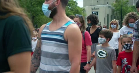 Protestors gather to a peaceful protest Unity March for Black Lives Matter Stock-Footage 138046062
