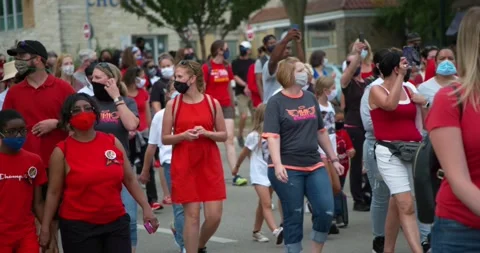 Protestors gather to a peaceful protest Unity March for Black Lives Matter Stock-Footage 138046080