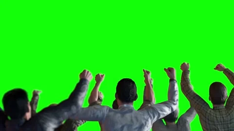 Protestors raise their hands in solidarity 3d render on green screen Stock Footage 146995976