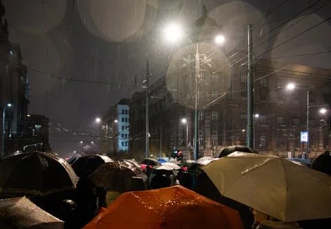Protests in Belgrade 2024. Foto stock