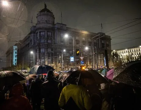 Protests in Belgrade 2024. Stock Photos