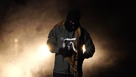 The protests caused unrest at night Stock Footage 220138995