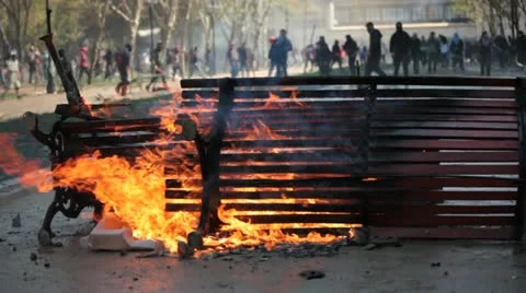 Protests in Chile Stock Footage 11530323