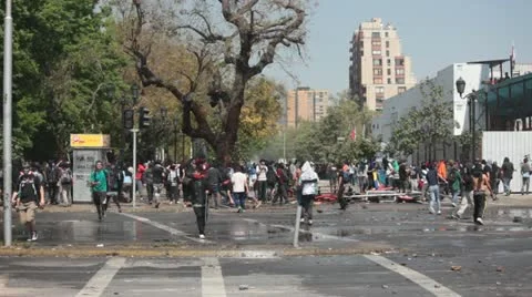 Protests in Chile Stock Footage 11626335