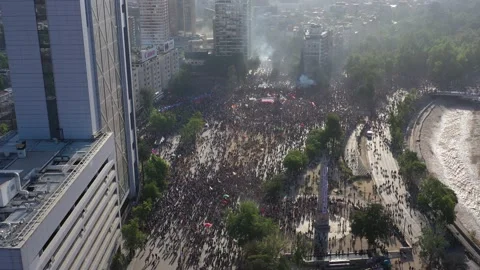 Protests in Chile Video stock 135211991