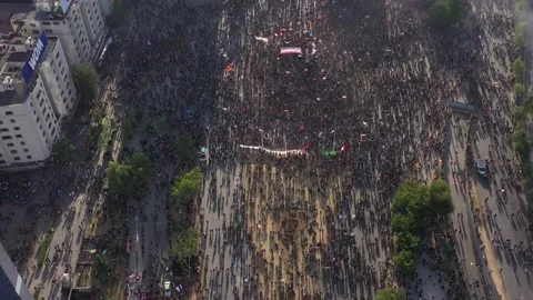Protests in Chile Video stock 135212835