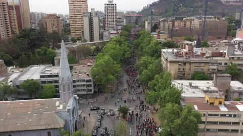 Protests in Chile Video stock 135215520