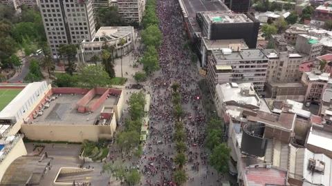 Protests in Chile Video stock 135216945