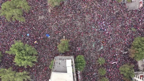 Protests in Chile Video stock 135217595