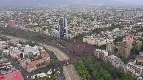 Protests in Chile Video stock 135221661