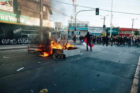 Protests in Chile Stock Photos