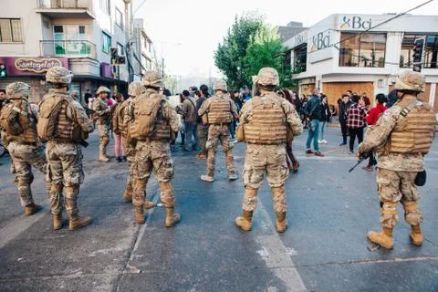 Protests in Chile Stock Photos