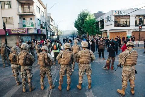 Protests in Chile Stock Photos