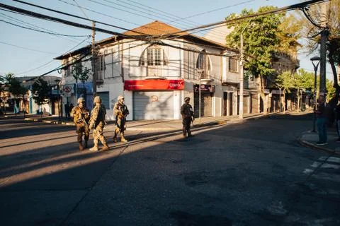 Protests in Chile Stock Photos