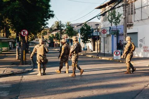 Protests in Chile Stock Photos