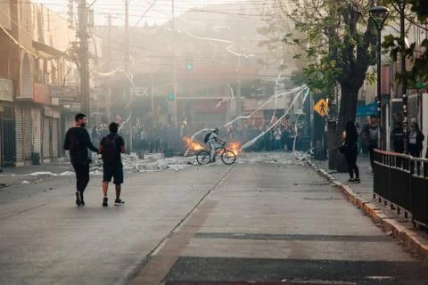 Protests in Chile Stock Photos