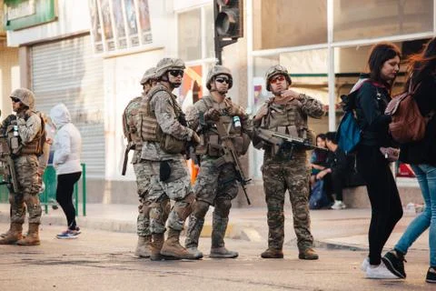 Protests in Chile Foto stock