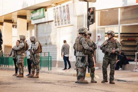 Protests in Chile Stock Photos
