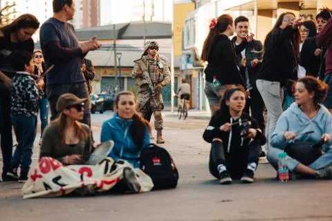 Protests in Chile Stock Photos