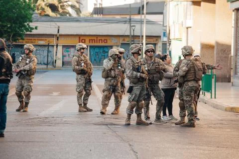 Protests in Chile Stock Photos