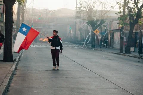 Protests in Chile Stock Photos