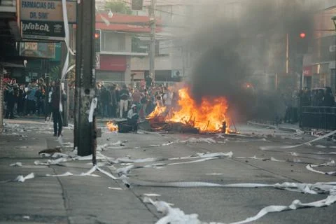 Protests in Chile Stock Photos