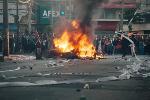 Protests in Chile Stock Photos
