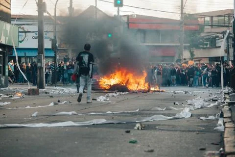 Protests in Chile Stock Photos
