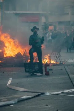 Protests in Chile Stock Photos