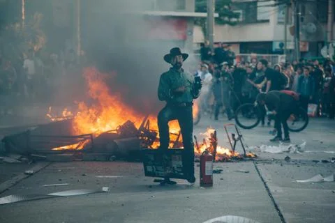 Protests in Chile Stock Photos