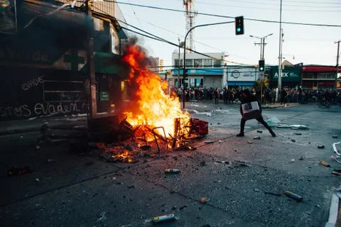Protests in Chile Stock Photos