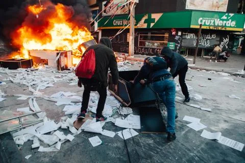 Protests in Chile Stock-Fotos