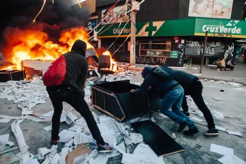 Protests in Chile Stock Photos