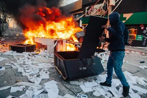 Protests in Chile Stock Photos